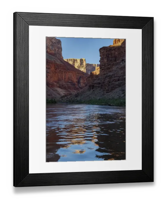 Framed Print : USA, Arizona. Canyon Wall and reflections, float trip down the Colorado River Framed Print : USA, Arizona. Canyon Wall and reflections, float trip down the Colorado River
