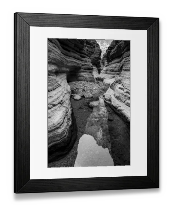 Framed Print : USA, Arizona. Black and White image. Reflections in Matkatamiba Canyon