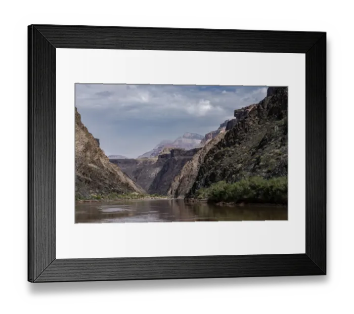 Framed Print : USA, Arizona. Floating down the Colorado River surrounded by canyon walls