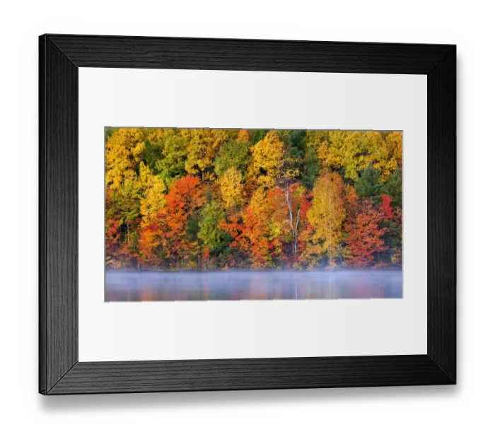 Framed Print : USA, Michigan, Upper Peninsula, Autumn fog and reflections on Moccasin Lake Framed Print : USA, Michigan, Upper Peninsula, Autumn fog and reflections on Moccasin Lake