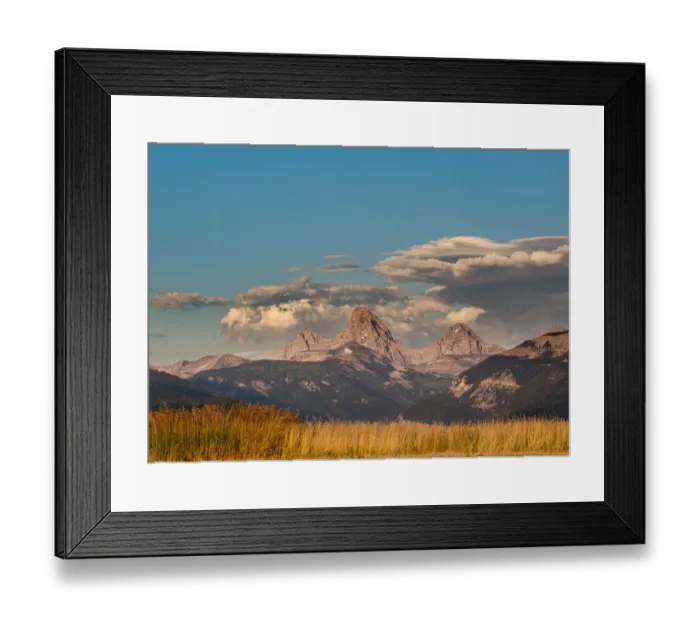 Framed Print : Landscape of Mt. Owen, Grand Teton and Middle Teton from Driggs, Idaho