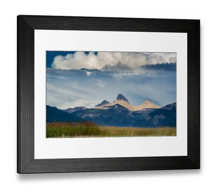 Framed Print : Landscape of Mt. Owen, Grand Teton and Middle Teton from Driggs, Idaho