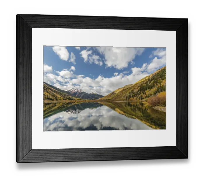 Framed Print : Red Mountain reflecting in Crystal Lake at sunrise, Uncompahgre National Forest, Colorado