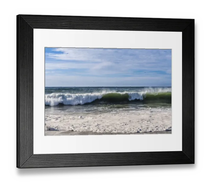 Framed Print : Breaking wave on a beach in northern California