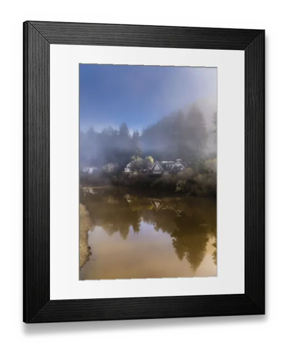 Framed Print : The sun breaking through the fog of a winter morning along the Russian River Framed Print : The sun breaking through the fog of a winter morning along the Russian River
