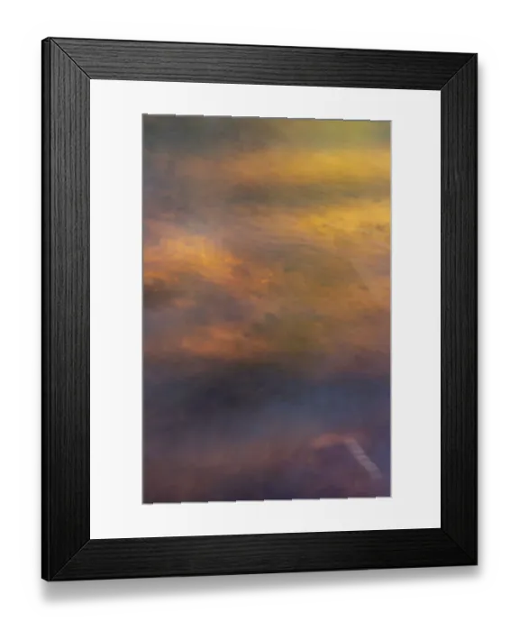 Framed Print : USA, New Jersey, Pine Barrens National Preserve. Abstract of orange clouds at sunset
