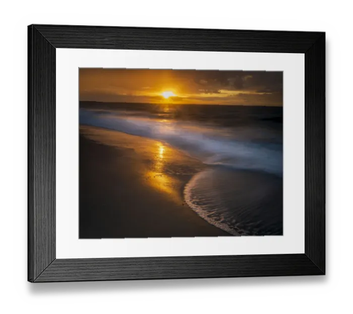 Framed Print : USA, New Jersey, Cape May National Seashore. Sunrise on ocean and beach Framed Print : USA, New Jersey, Cape May National Seashore. Sunrise on ocean and beach