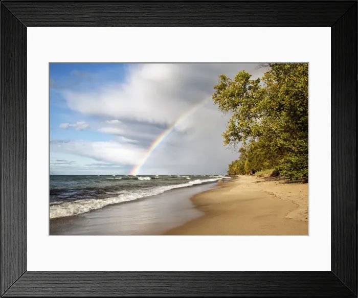 Framed Print : USA, Michigan, Munising, Rainbow over Pictured Rocks National Lakeshore Framed Print : USA, Michigan, Munising, Rainbow over Pictured Rocks National Lakeshore