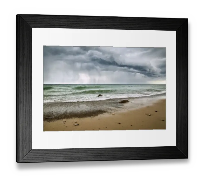 Framed Print : USA, Michigan, Upper Peninsula, Rain cloud over Pictured Rocks National Lakeshore Framed Print : USA, Michigan, Upper Peninsula, Rain cloud over Pictured Rocks National Lakeshore