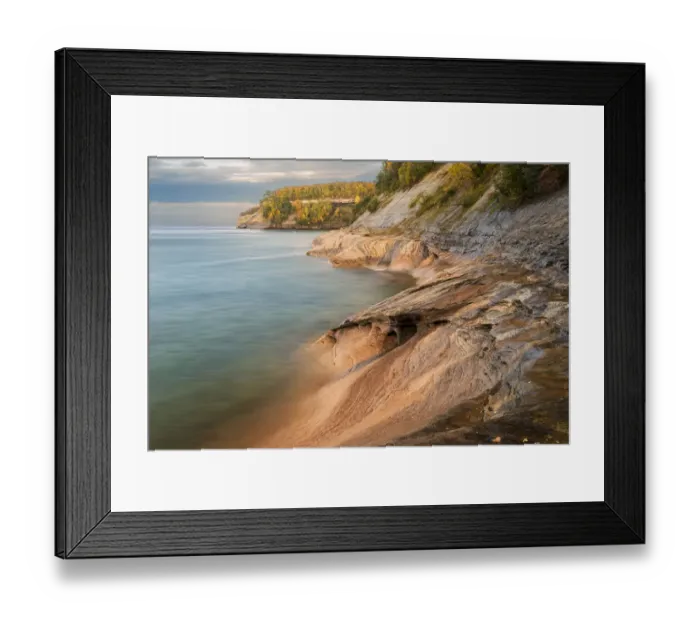Framed Print : View of Lake Superior coastline in autumn, Pictured Rocks National Lakeshore Framed Print : View of Lake Superior coastline in autumn, Pictured Rocks National Lakeshore