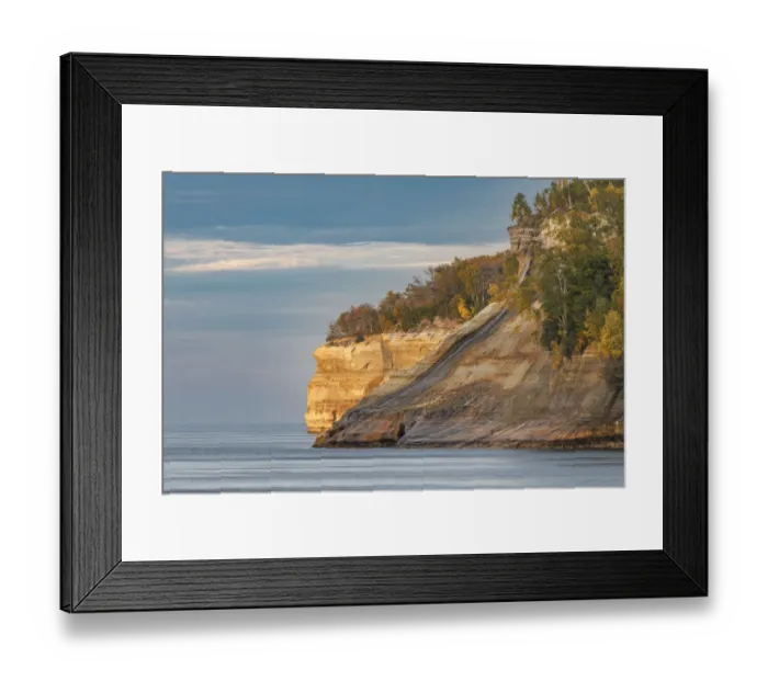 Framed Print : View of Bridalveil Falls and cliffs along Lake Superior coastline in autumn Framed Print : View of Bridalveil Falls and cliffs along Lake Superior coastline in autumn
