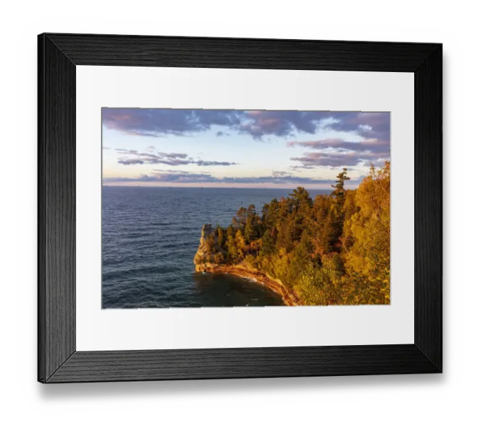Framed Print : Days last light on Miners Castle at Pictured Rocks National Lakeshore, Michigan, USA Framed Print : Days last light on Miners Castle at Pictured Rocks National Lakeshore, Michigan, USA