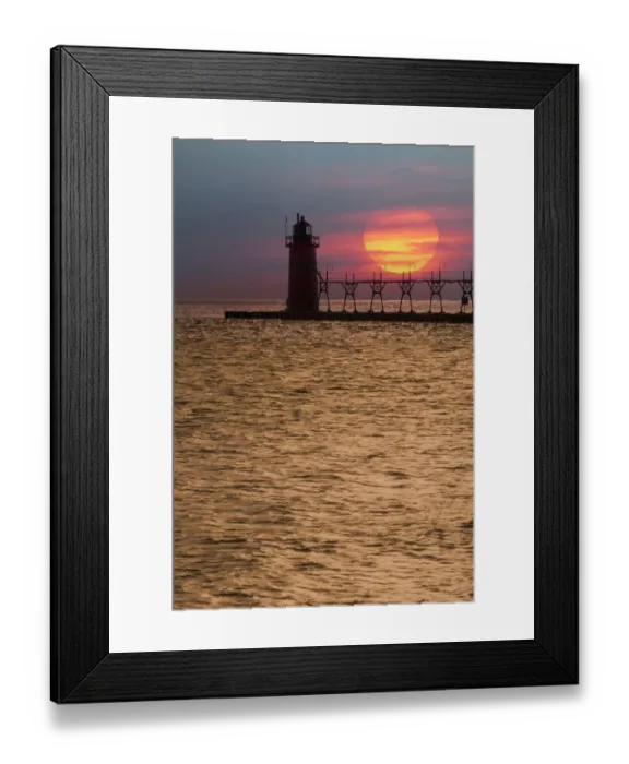 Framed Print : Grand Haven Lighthouse and pier at sunset, Grand Haven, Michigan Framed Print : Grand Haven Lighthouse and pier at sunset, Grand Haven, Michigan