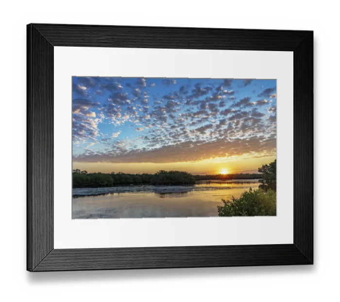 Framed Print : Sunrise clouds over ponds at Ding Darling National Wildlife Refuge in Sanibel Island Framed Print : Sunrise clouds over ponds at Ding Darling National Wildlife Refuge in Sanibel Island