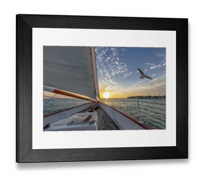 Framed Print : Sunset sail on schooner America 2. 0 in Key West, Florida, USA