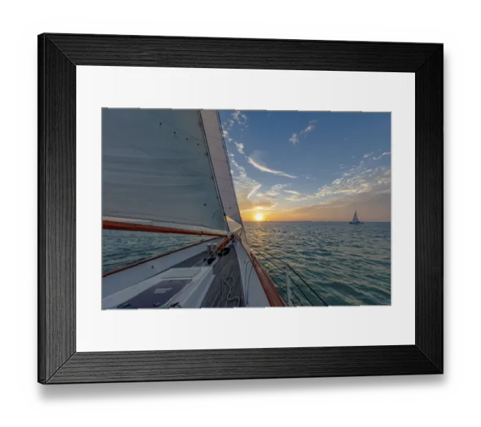 Framed Print : Sunset sail on schooner America 2. 0 in Key West, Florida, USA