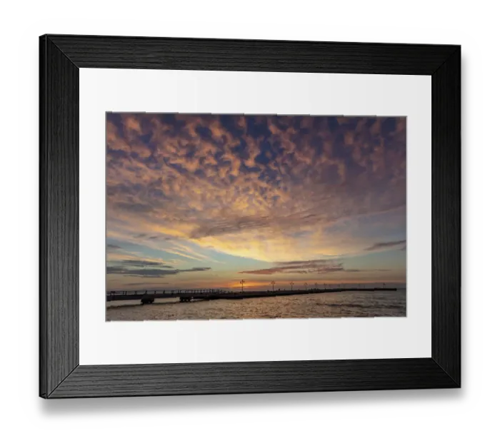 Framed Print : Vivid sunrise clouds over the Atlantic Ocean from Higgs Beach Pier in Key West, Florida Framed Print : Vivid sunrise clouds over the Atlantic Ocean from Higgs Beach Pier in Key West, Florida