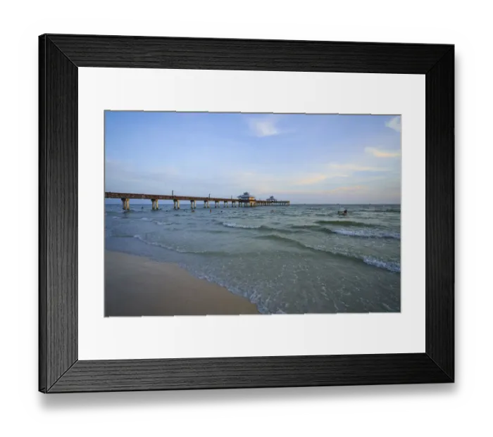 Framed Print : USA, Florida, Fort Myers Beach. Fort Myers Beach Pier at sunset Framed Print : USA, Florida, Fort Myers Beach. Fort Myers Beach Pier at sunset