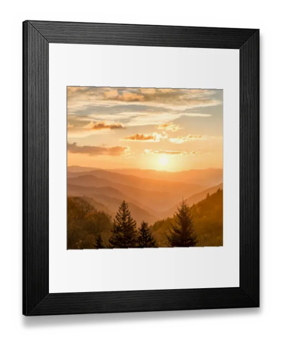 Framed Print : USA, North Carolina, Great Smoky Mountains National Park, Sunrise over Oconaluftee Valley Framed Print : USA, North Carolina, Great Smoky Mountains National Park, Sunrise over Oconaluftee Valley