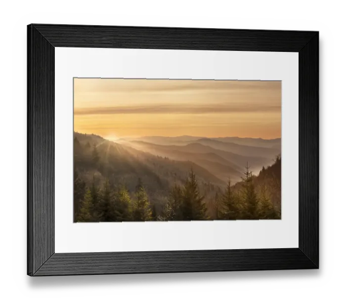 Framed Print : Sunrise, Oconaluftee Overlook, Great Smoky Mountains National Park, North Carolina Framed Print : Sunrise, Oconaluftee Overlook, Great Smoky Mountains National Park, North Carolina