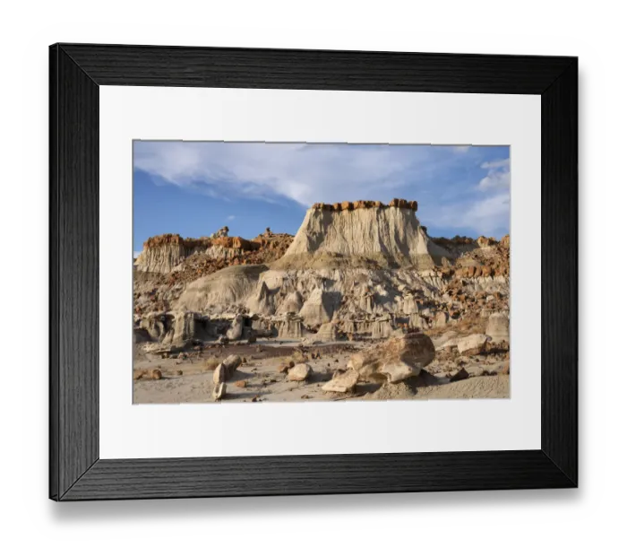 Framed Print : USA, New Mexico. Bisti  /  De-Na-Zin Wilderness. Soft, layered