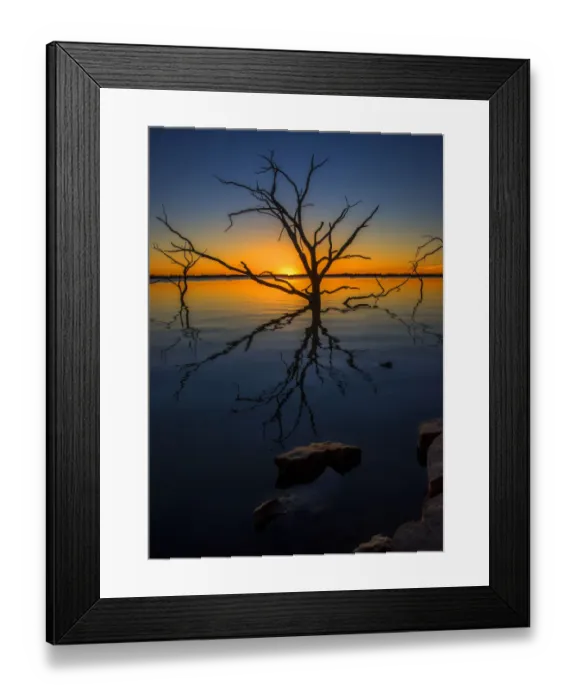 Framed Print : Sun just peaking over the horizon