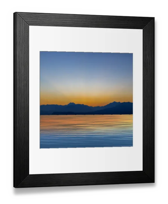 Framed Print : USA, Washington State, Seabeck. Panoramic of sunset on Hood Canal and Olympic Mountains Framed Print : USA, Washington State, Seabeck. Panoramic of sunset on Hood Canal and Olympic Mountains