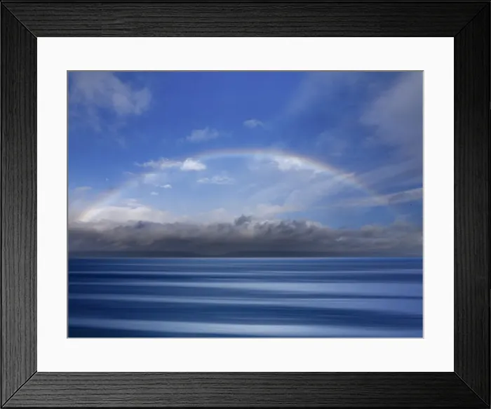 Framed Print : USA, Washington State, Seabeck. Composite of rainbow over Hood Canal Framed Print : USA, Washington State, Seabeck. Composite of rainbow over Hood Canal