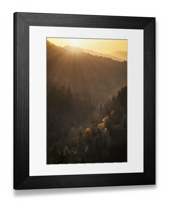 Framed Print : Spring sunset from Morton Overlook, Great Smoky Mountains, National Park, Tennessee Framed Print : Spring sunset from Morton Overlook, Great Smoky Mountains, National Park, Tennessee