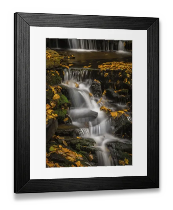Framed Print : USA, Pennsylvania, Ricketts Glen State Park. Waterfalls cascade over rocks