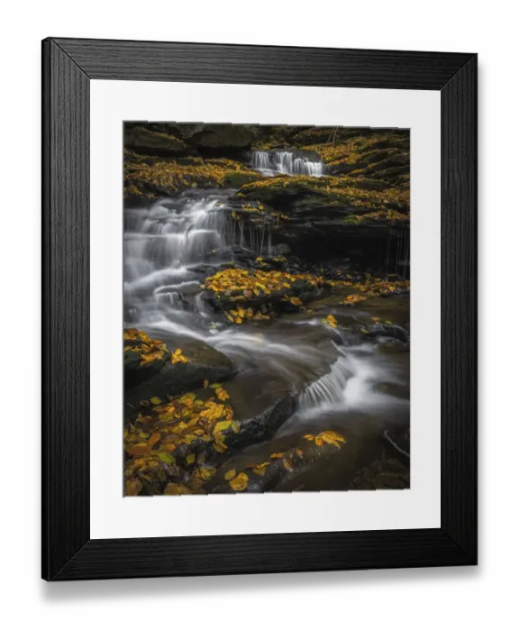 Framed Print : USA, Pennsylvania, Ricketts Glen State Park. Waterfalls cascade over rocks