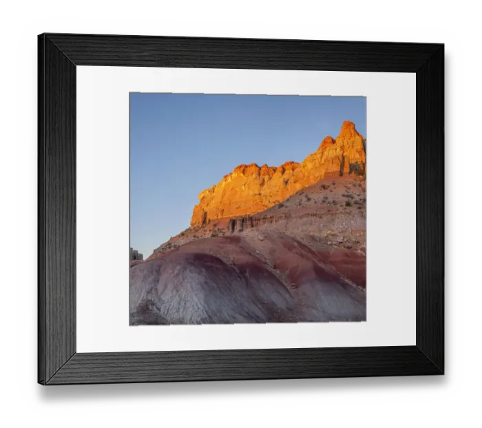 Framed Print : USA, Utah, Grand Staircase Escalante National Monument, Sunrise on sandstone peaks of Framed Print : USA, Utah, Grand Staircase Escalante National Monument, Sunrise on sandstone peaks of