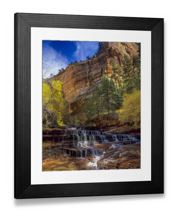 Framed Print : This waterfall is a wonderful prelude to The Subway in Zion National Park, Utah Framed Print : This waterfall is a wonderful prelude to The Subway in Zion National Park, Utah