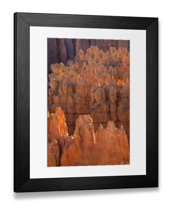 Framed Print : USA, Utah, Bryce Canyon National Park, Evening light brightens hoodoos in the Silent City