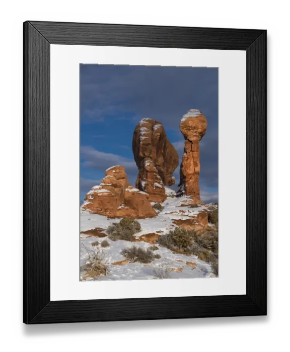 Framed Print : USA, Utah. Spires in the snow, Garden of Eden, Arches National Park Framed Print : USA, Utah. Spires in the snow, Garden of Eden, Arches National Park