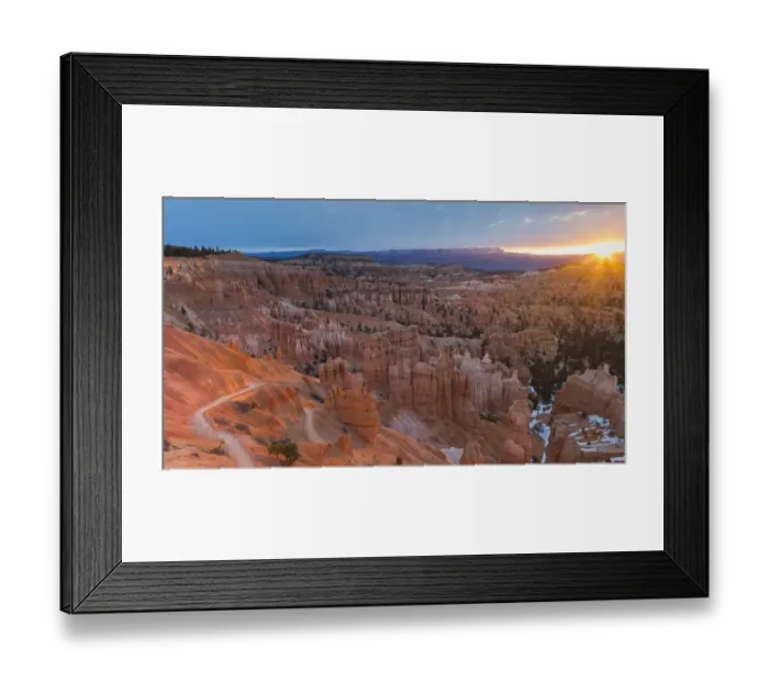 Framed Print : USA, Utah, Panoramic view of iconic Hoodoos at sunrise in the amphitheater of Bryce Framed Print : USA, Utah, Panoramic view of iconic Hoodoos at sunrise in the amphitheater of Bryce