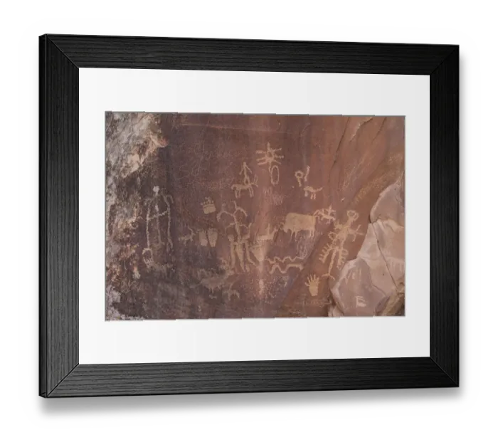 Framed Print : USA, Utah, Petroglyphs of Newspaper Rock Historic National Monument near Canyonlands