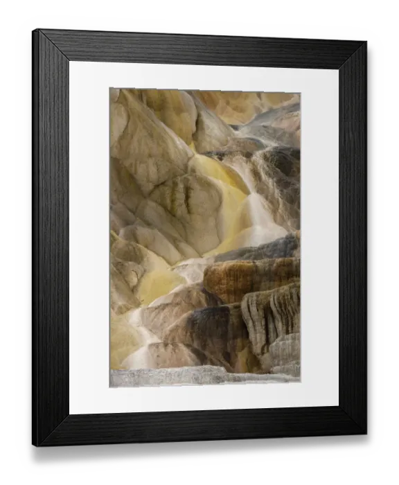 Framed Print : Colorful travertine terraces of Canary Spring, Mammoth Hot Springs