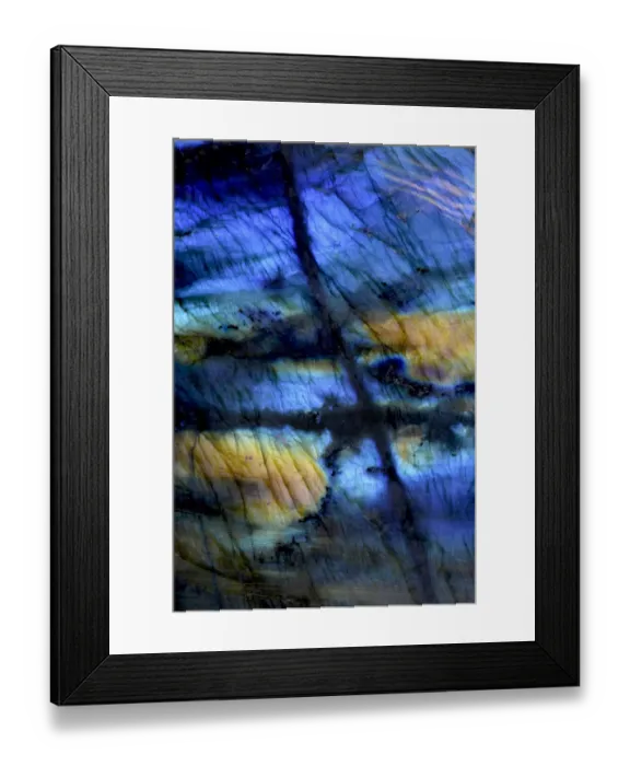 Framed Print : USA, Oregon. Close-up of labradorite stone