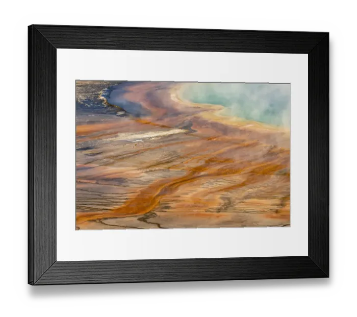 Framed Print : Pattern in bacterial mat of Grand Prismatic spring, Midway Geyser Basin