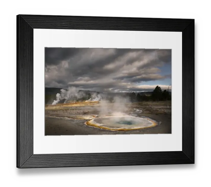 Framed Print : Hot spring at sunrise, Upper Geyser Basin, Yellowstone National Park, Wyoming Framed Print : Hot spring at sunrise, Upper Geyser Basin, Yellowstone National Park, Wyoming