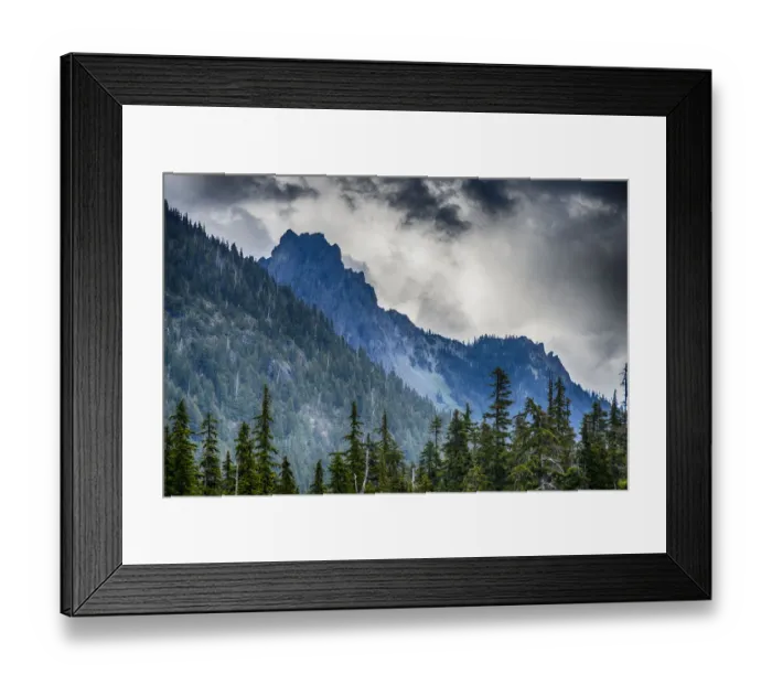 Framed Print : Smokey clouds and crags, Quinault River Trail, Olympic National Park, Washington State Framed Print : Smokey clouds and crags, Quinault River Trail, Olympic National Park, Washington State