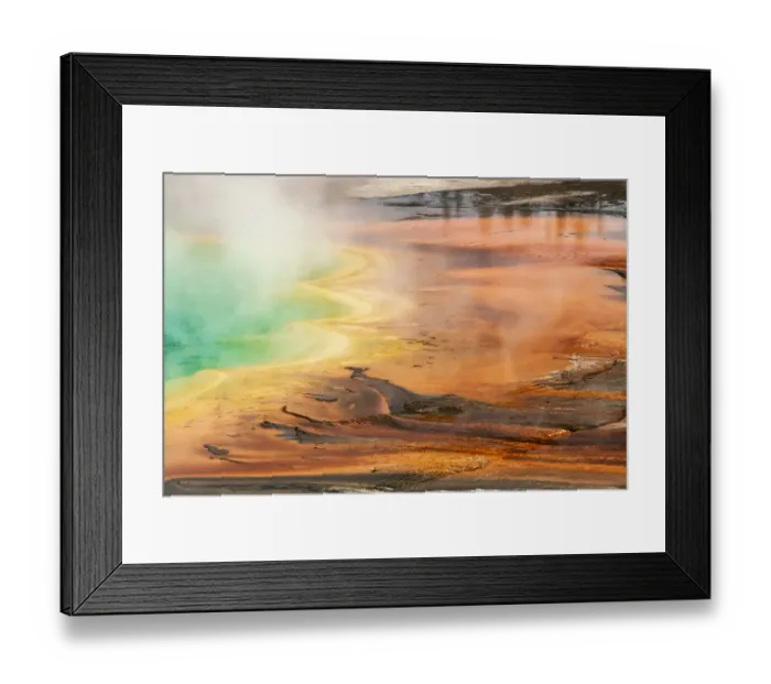 Framed Print : Pattern in bacterial mat of Grand Prismatic spring, Midway Geyser Basin Framed Print : Pattern in bacterial mat of Grand Prismatic spring, Midway Geyser Basin
