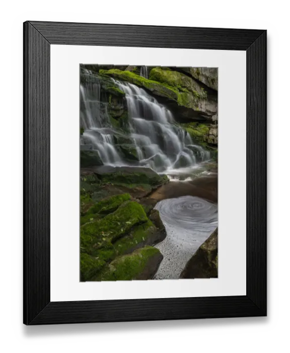 Framed Print : USA, West Virginia, Blackwater Falls State Park. Cascades and eddy in pool