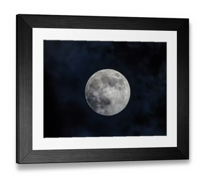 Framed Print : Moon detail, Bellevue, Washington State