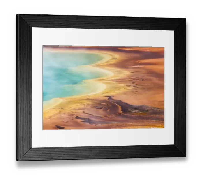 Framed Print : Pattern in bacterial mat of Grand Prismatic spring, Midway Geyser Basin Framed Print : Pattern in bacterial mat of Grand Prismatic spring, Midway Geyser Basin