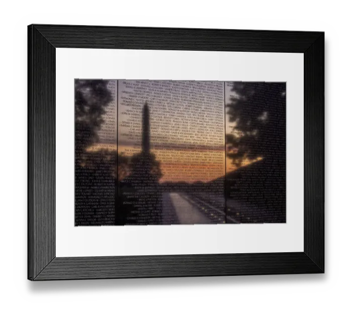 Framed Print : USA, District of Columbia, Washington. Vietnam Veterans Memorial with reflection of