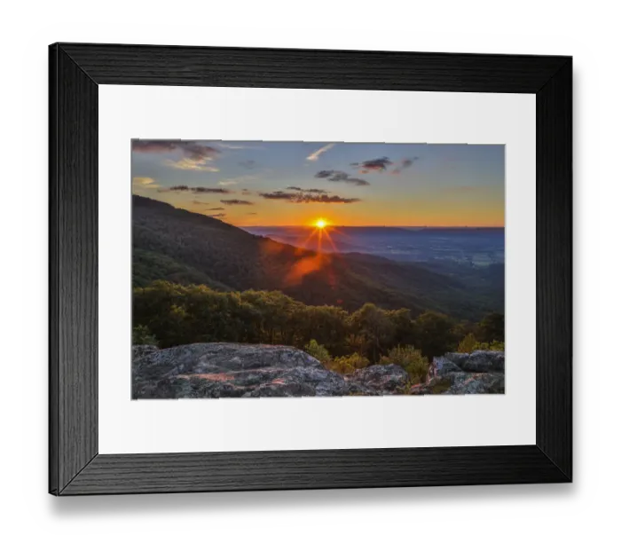 Framed Print : USA, Virginia, Shenandoah National Park, sunset at Franklin Cliffs