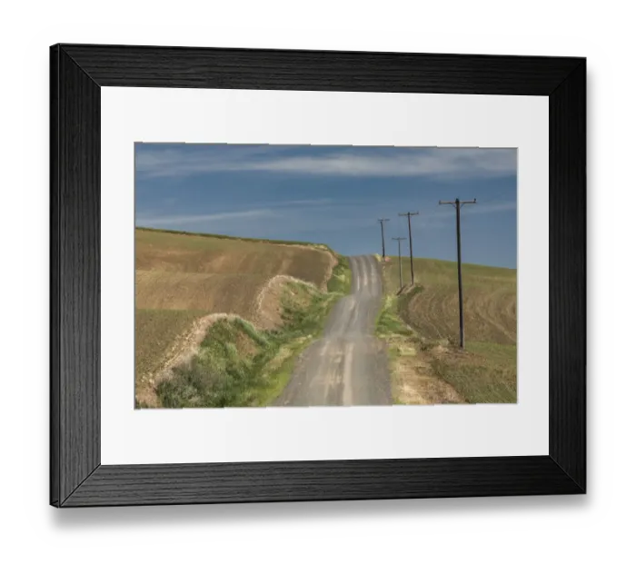 Framed Print : Winding rural road across rolling hills of the Palouse, eastern Washington Framed Print : Winding rural road across rolling hills of the Palouse, eastern Washington