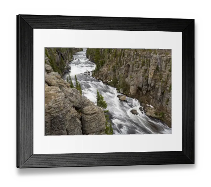 Framed Print : USA, Wyoming, Yellowstone National Park. Snowmelt rushes down the Lewis River Canyon Framed Print : USA, Wyoming, Yellowstone National Park. Snowmelt rushes down the Lewis River Canyon